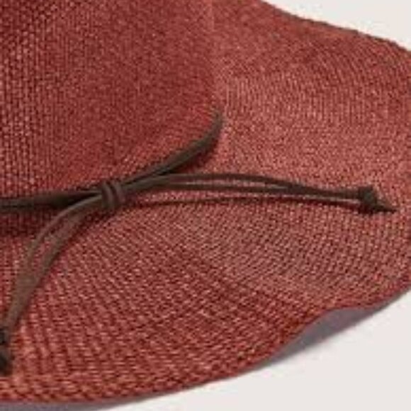 🆕Wide Brim Straw Hat - Rust Red - Picture 2 of 3